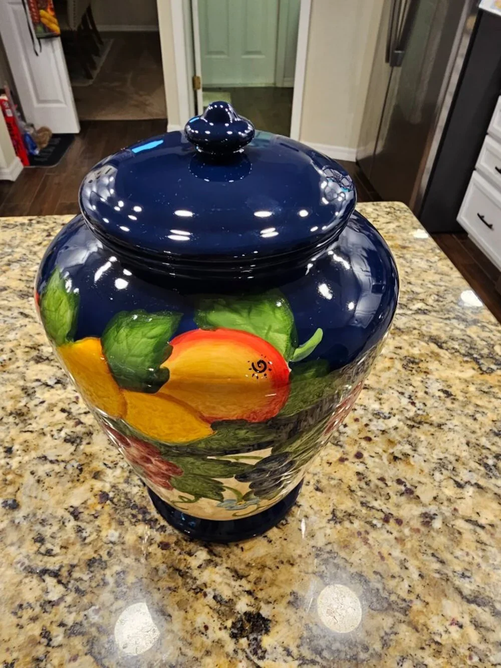 Hand Painted By Nonni Vintage Ceramic Cookie Jar